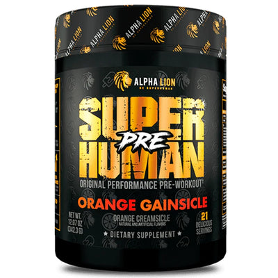 Alpha Lion Super Human Pre-Workout Pre-Workout Alpha Lion Size: 21 Servings Flavor: Orange Gainsicle (Orange Creamsicle)