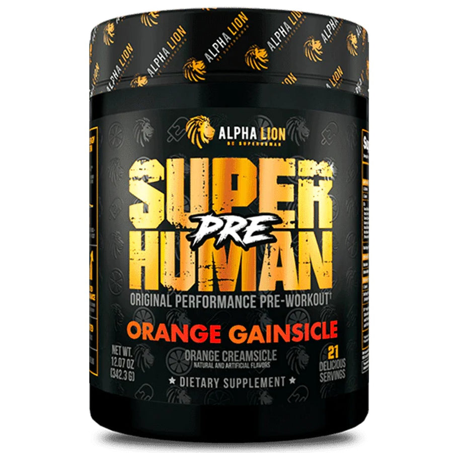 Alpha Lion Super Human Pre-Workout Pre-Workout Alpha Lion Size: 21 Servings Flavor: Orange Gainsicle (Orange Creamsicle)