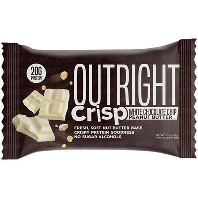 Outright Crisp White Chocolate Chip Peanut Butter Protein Bar Healthy Snack Tiger