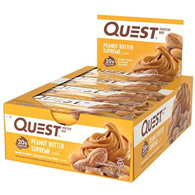 Quest Protein Bars Healthy Snacks Quest Nutrition Size: 12 Bars Flavor: Peanut Butter Supreme