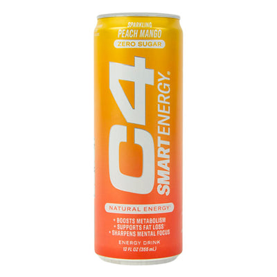 Sparkling C4 Smart Energy Energy Drink Cellucor 12 Cans: Peach Mango