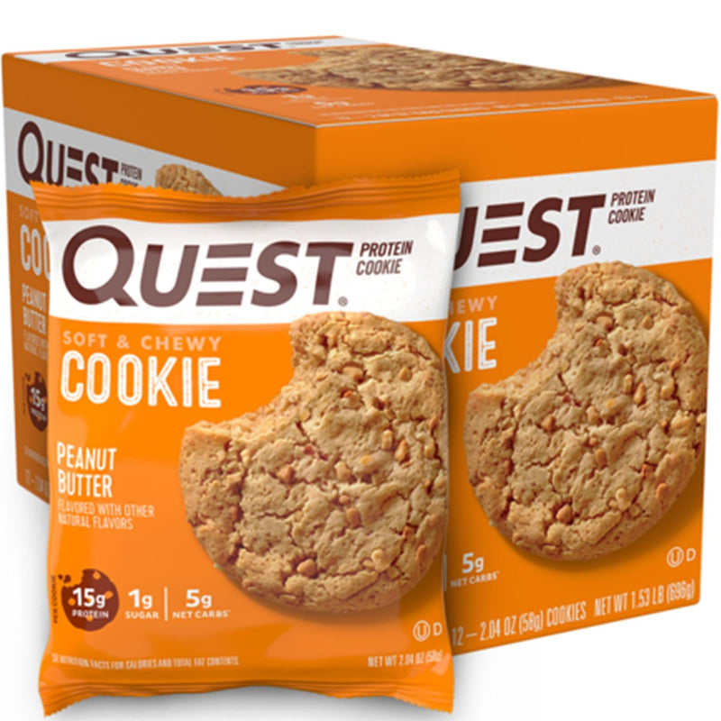 Quest Protein Cookie Healthy Snacks Quest Nutrition Size: 12 Cookies Flavor: Peanut Butter