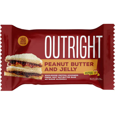 Outright Protein Bar Healthy Snacks Outright Size: 12 Bars Flavor: Chocolate Chip (Peanut Butter), Peanut Butter and Jelly, Cinnamon Sugar Donut (Cashew), Toffee (Peanut Butter), Chocolate Chip (Almond Butter), Mochaccino White Chocolate (Peanut Butter),