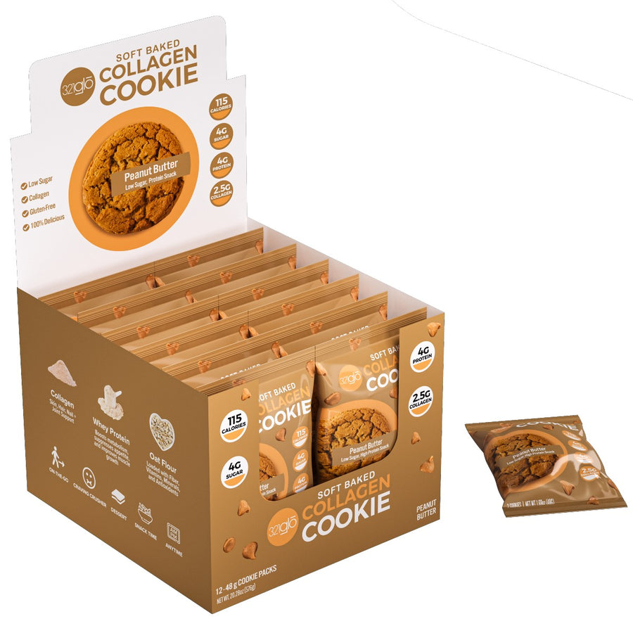 321 GLO Collagen Cookies Healthy Snacks 321 GLO Size: 12 Pack Flavor: Peanut Butter