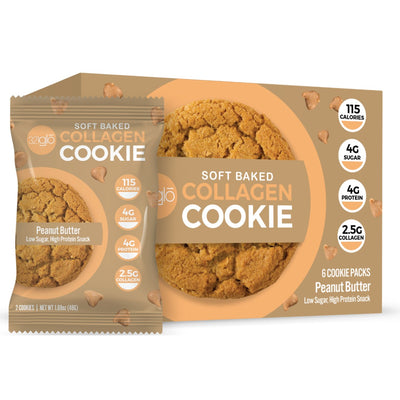 321 GLO Collagen Cookies Healthy Snacks 321 GLO Size: 6 Pack Flavor: Peanut Butter