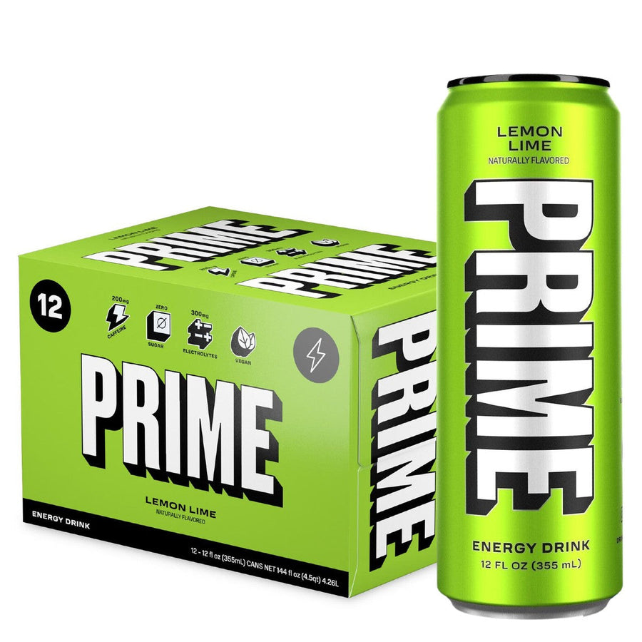 Prime Energy Drink Cans 5 Flavor Variety Pack - 200mg Caffeine, Zero Sugar,  300mg Electrolytes, Vegan - 12 Fl Oz Cans - 5 Cans