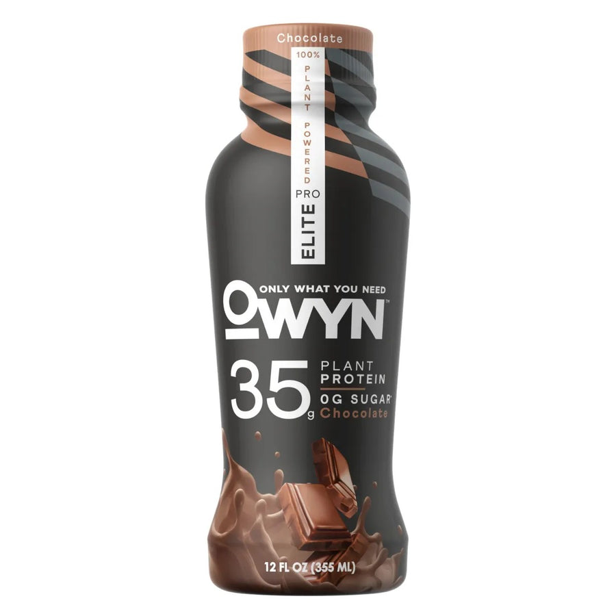 Pro Elite Vegan Plant Based Shakes RTD OWYN Size: 12 Bottles Flavor: Chocolate