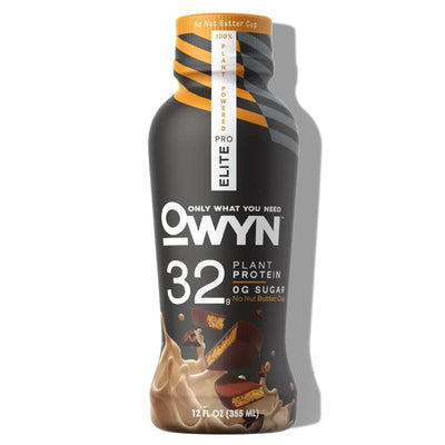 Pro Elite Vegan Plant Based Shakes RTD OWYN Size: 12 Bottles Flavor: No Nut Buttercup