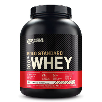 Gold Standard 100% Whey Protein Optimum Nutrition Size: 5 Lbs Flavor: Rocky Road