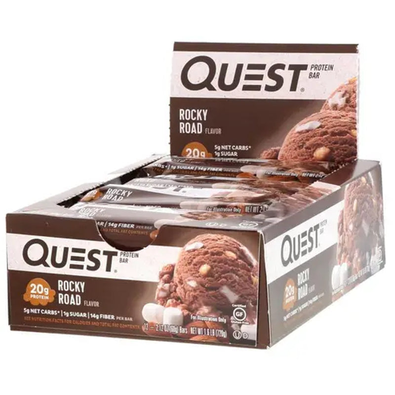 Quest Protein Bars Healthy Snacks Quest Nutrition Size: 12 Bars Flavor: Rocky Road