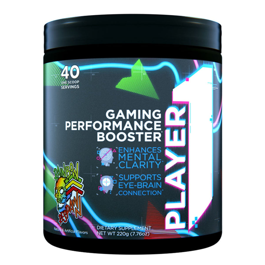 R1 Player 1 Gaming Performance Booster Vitamins & Supplements Rule One Size: 40 Servings Flavor: Rainbow Respawn, Gummy Grenade