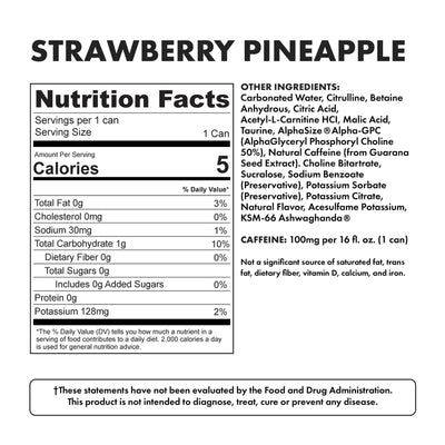#nutrition facts_10 Cans / Strawberry Pineapple