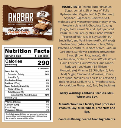 #nutrition facts_12 Bars / Milk Chocolate Campfire S'mores