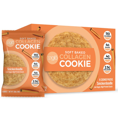 321 GLO Collagen Cookies Healthy Snacks 321 GLO Size: 6 Pack Flavor: Snickerdoodle