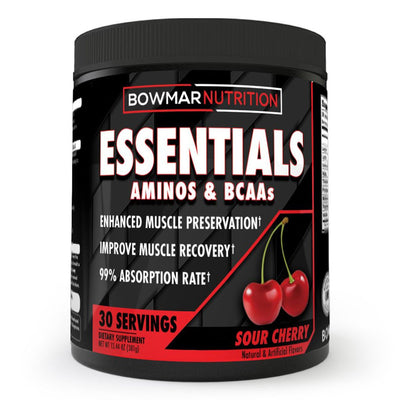 Sour Cherry Bowmar Nutrition Essentials Aminos and BCAAs Supplement Powder by Sarah Bowmar