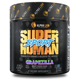 Alpha Lion Superhuman Sport Pre-Workout Alpha Lion Size: 21 Servings Flavor: Grapezilla (Grape Bubblegum)