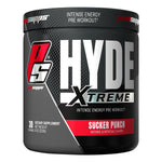 HYDE Xtreme Pre Workout Pre-Workout Pro Supps Size: 30 Servings Flavor: Sucker Punch, Purple Lime Rickey (New Flavor), Pixie Dust, Sour Green Apple, Watermelon Rush, Cherry Popsicle, Blue Razz Blitz, Cotton Candy, Peachy Oh!