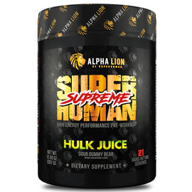 Alpha Lion Superhuman Supreme Pre-Workout Alpha Lion Size: 21 Servings Flavor: Hulk Juice (Sour Gummy Bear)