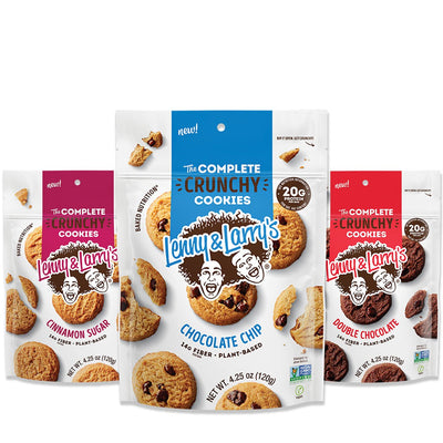 Crunchy Cookies Healthy Snacks Lenny & Larry's Size: 1 Resealable Pouch, 12 Packets Flavor: Chocolate Chip, Double Chocolate, Cinnamon Sugar, Coconut