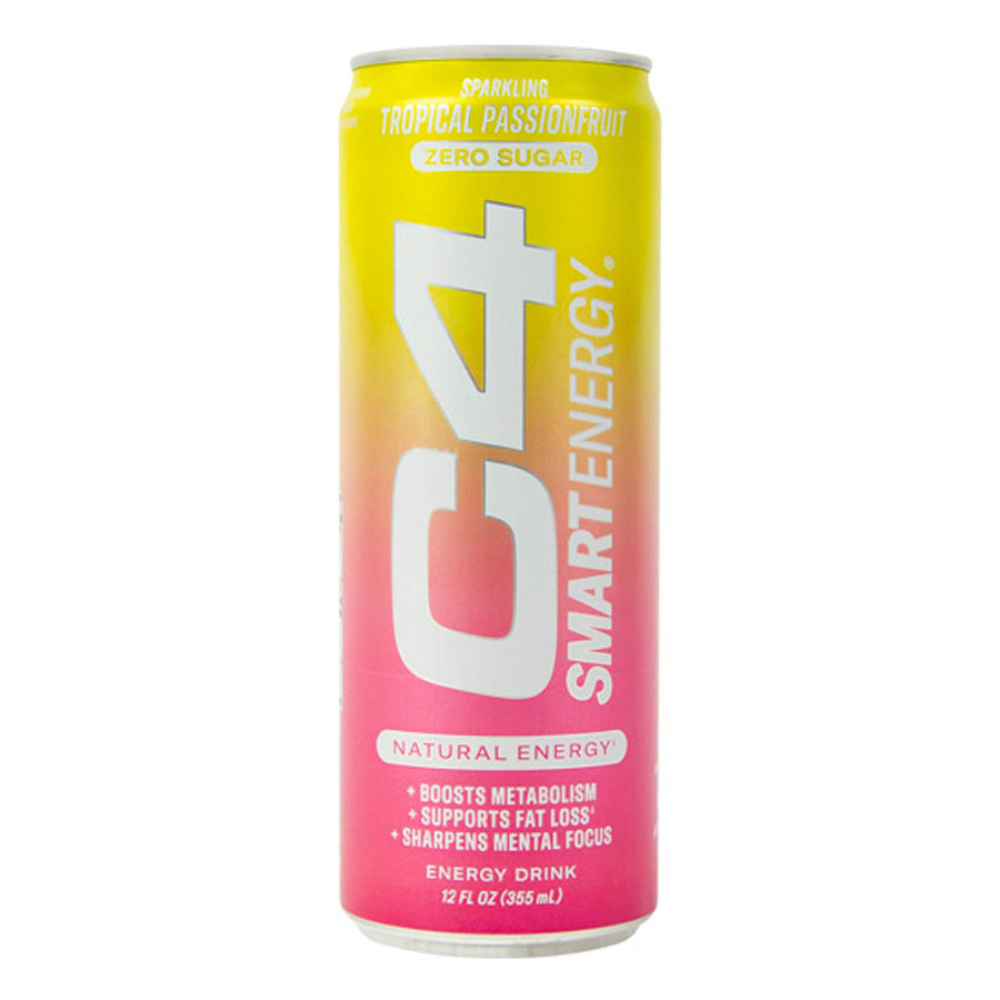 Sparkling C4 Smart Energy Energy Drink Cellucor 12 Cans: Tropical Passionfruit