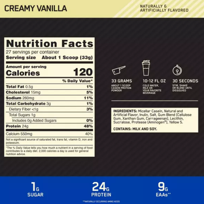 #nutrition facts_2 Lbs. / Creamy Vanilla