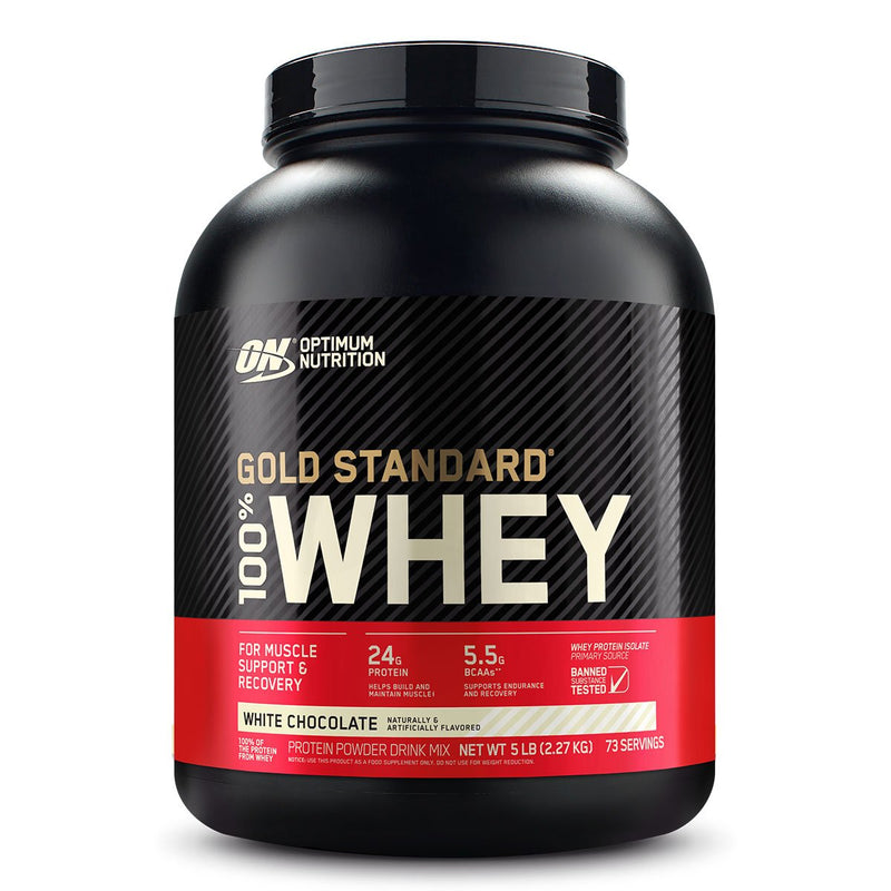 Gold Standard 100% Whey Protein Optimum Nutrition Size: 5 Lbs Flavor: White Chocolate