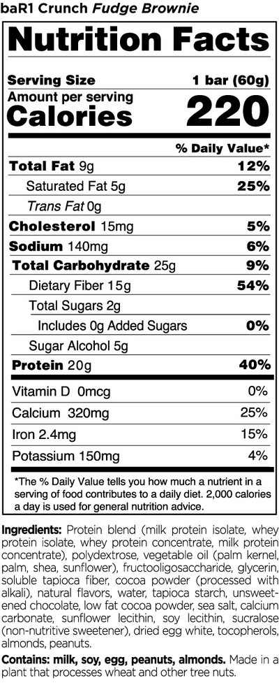 #nutrition facts_12 Bars / Fudge Brownie Crunch