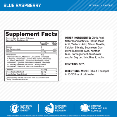 #nutrition facts_65 Servings / Blue Raspberry