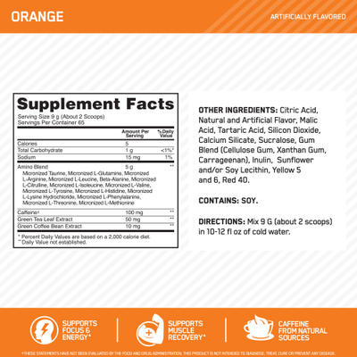 #nutrition facts_65 Servings / Orange