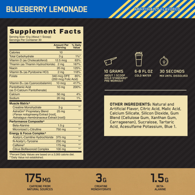 #nutritiion facts_30 Servings / Blueberry Lemonade