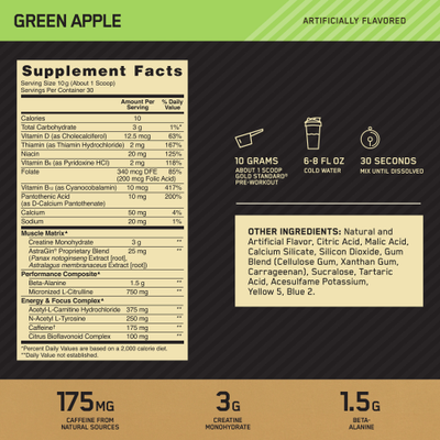 #nutritiion facts_30 Servings / Green Apple