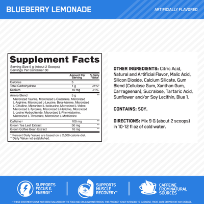 #nutrition facts_30 Servings / Blueberry Lemonade
