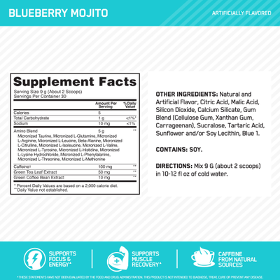 #nutrition facts_30 Servings / Blueberry Mojito