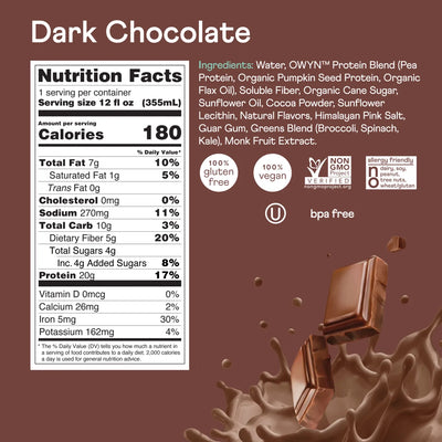 #nutrition facts_12 Bottles / Dark Chocolate