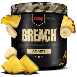 Redcon1 Breach Aminos Aminos RedCon1 Size: 30 Servings Flavor: Pineapple Banana, Strawberry Kiwi, Blue Lemonade, Sour Apple, Tigers Blood, Watermelon