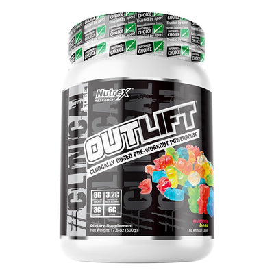 Outlift Pre Workout Pre-Workout Nutrex Size: 20 Servings Flavor: Gummy Bear