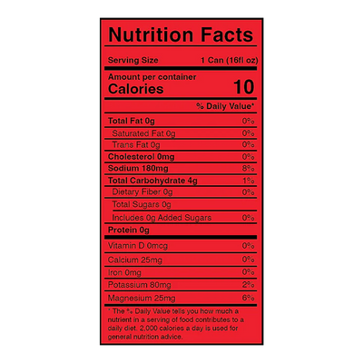 #nutrition facts_12 Cans / Cherry Lemonade