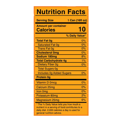 #nutrition facts_12 Cans / Orange Splash