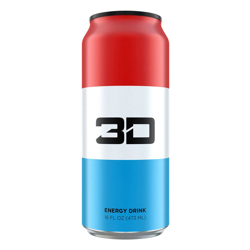 3D Energy Drink Energy Drink 3D Energy Size: 12 Cans Flavor: Red White and Blue (Freedom Popsicle)